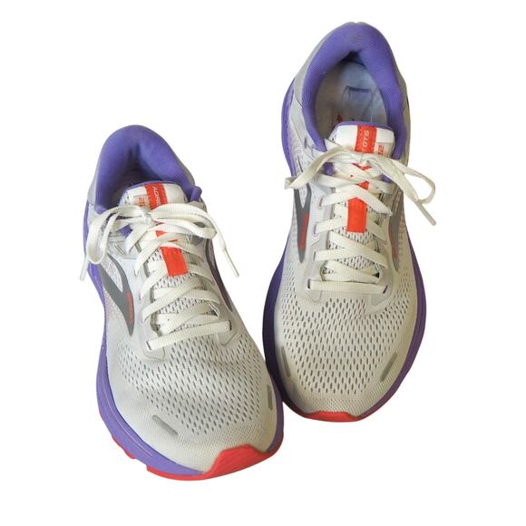 Brooks Women's Adrenaline GTS 22 Running Shoes Sz 9.5 Sneaker White Purple - Picture 1 of 8